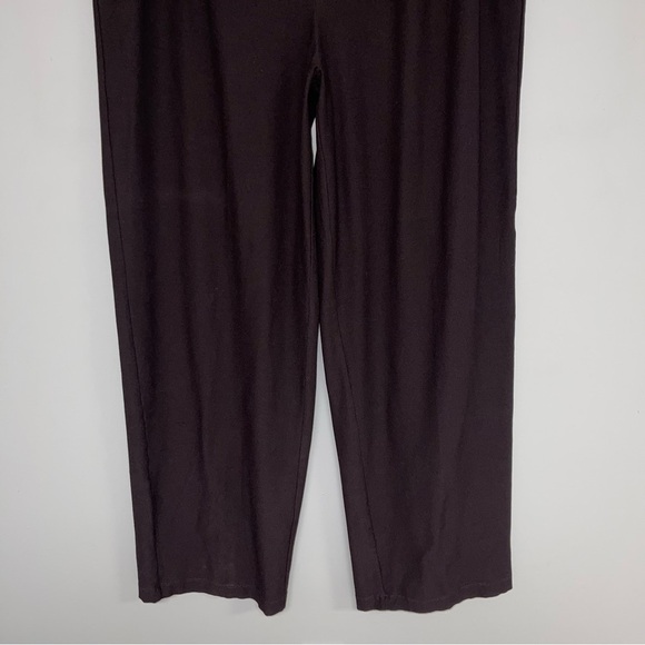 Eileen Fisher Pants Women's Size 1X Dark Brown Wide Leg Flowy Stretch Viscose - Picture 4 of 8